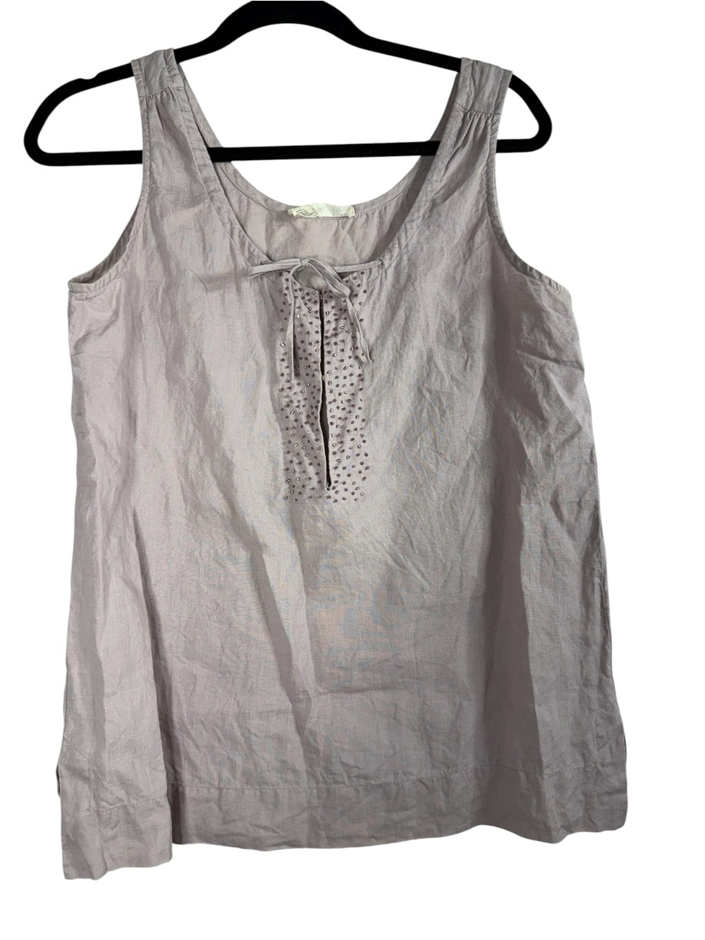 Eileen Fisher Lavender Beaded Sleeveless Tunic